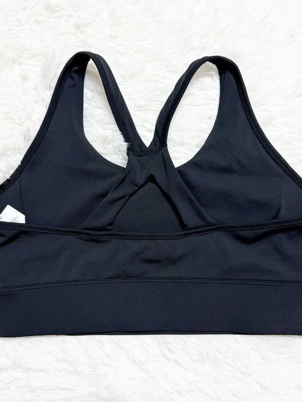 New Balance Women’s Sports Bra Size L Black Racerback No Padding - Image 2