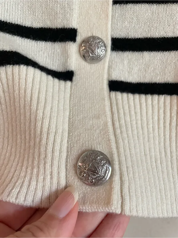 Veronica Beard Cheshire Cashmere Striped Cardigan Size S - Image 7