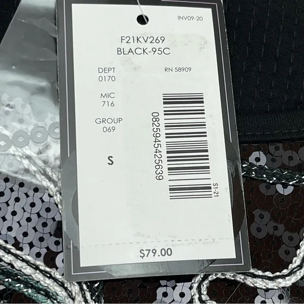 Investments Black‎ Sequin Top Short Sleeve Squiggle Size Small NEW *FACTORY FLAW - Image 5