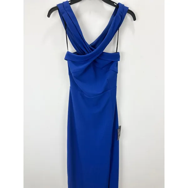 Lulus Head to Cocktail Hour Royal Blue Halter Neck Maxi Dress Formal Medium NWT - Image 6