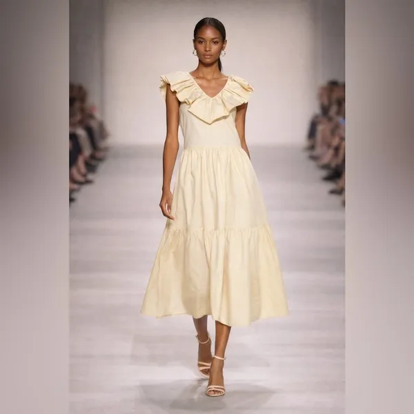 Anthropologie NWT English Factory midi ruffle dress $180 XS - Image 4