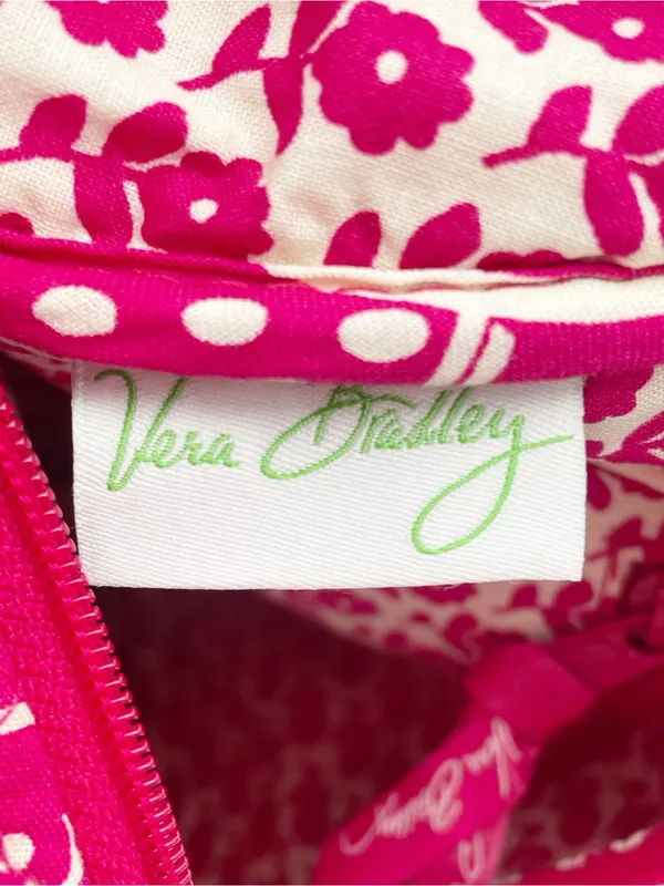 Vera Bradley Twirly Birds Pink Squared Away Tote Satchel Purse Shoulder Bag 2010 - Image 11