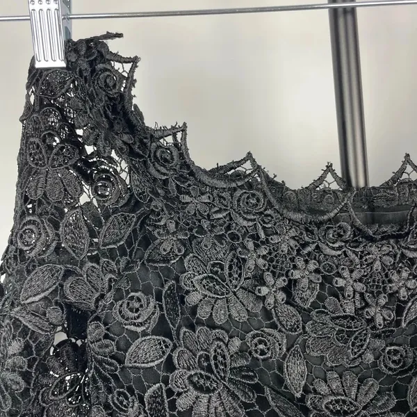 Reformation Black Misty Floral Embroidered‎ Lace Off the Shoulder Blouse - Image 3