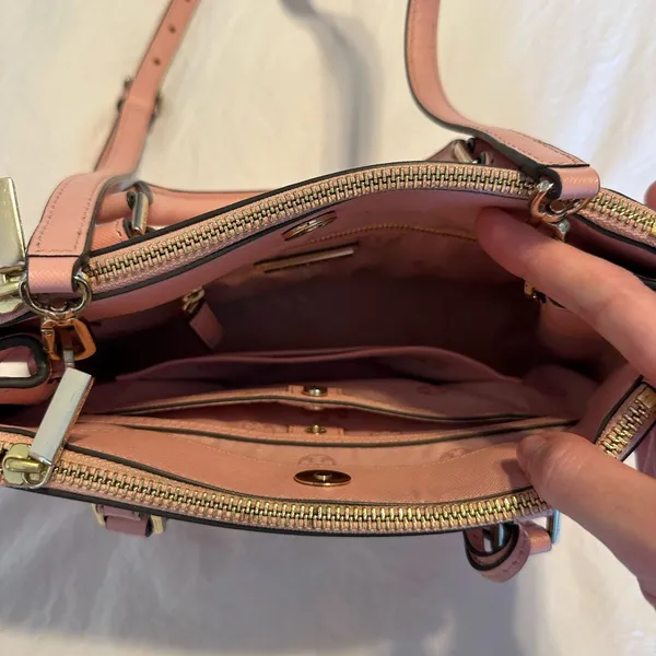 Tory Burch Blush Pink Saffiano Leather Satchel with Removable Strap - Image 2