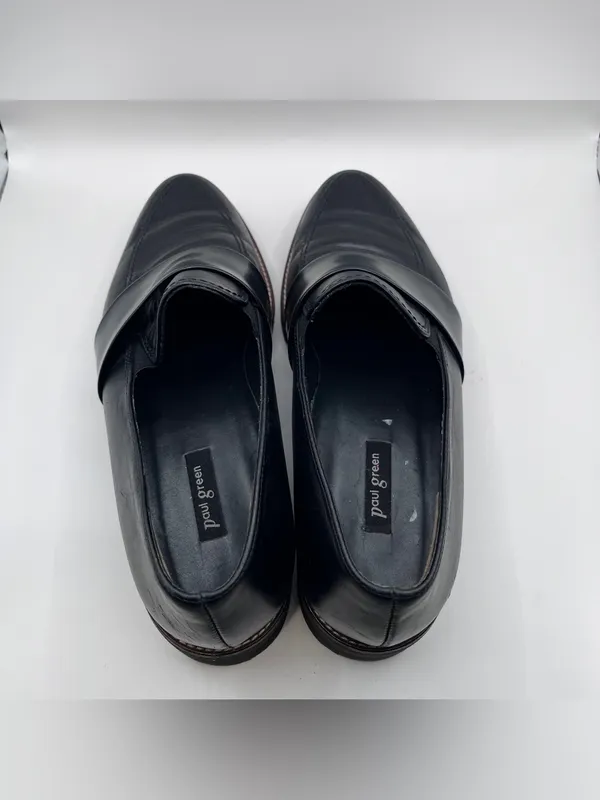 Paul Green 1670-003 slip-on loafers black leather chunky lug sole size US 7.5 - Image 8