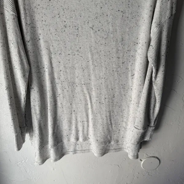 American‎ Eagle Speckled V-Neck Long Sleeve Cozy Knit Sweater Top Women's L - Image 3