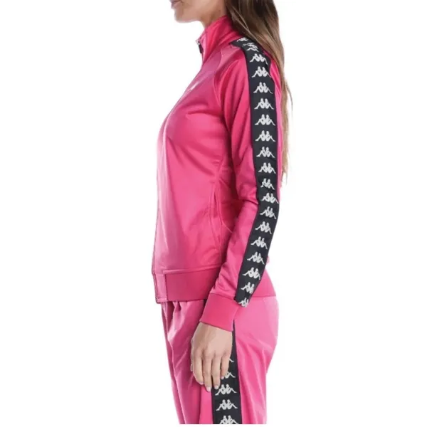 Kappa 222 Banda Anniston Track Jacket Women Medium Pink Good Logo Tape Zip Up - Image 3