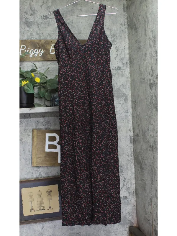 NEW Universal Thread Womens Maxi A-Line Woven Dress 94762466 Black Multi S - Image 2