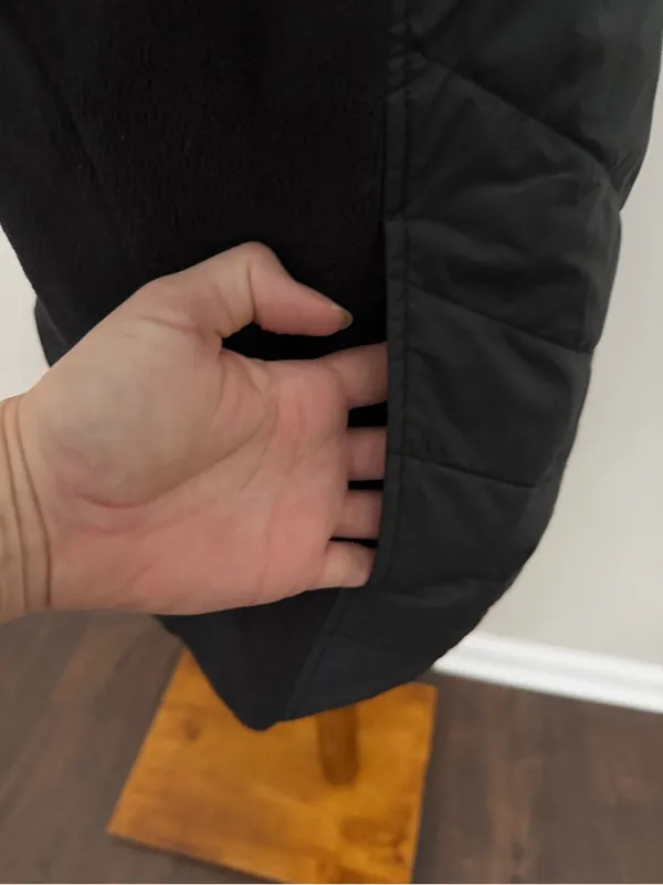 Columbia Vest Full Zip Quilted Lightweight Fleece Panels Mock Neck Layer Black - Image 5
