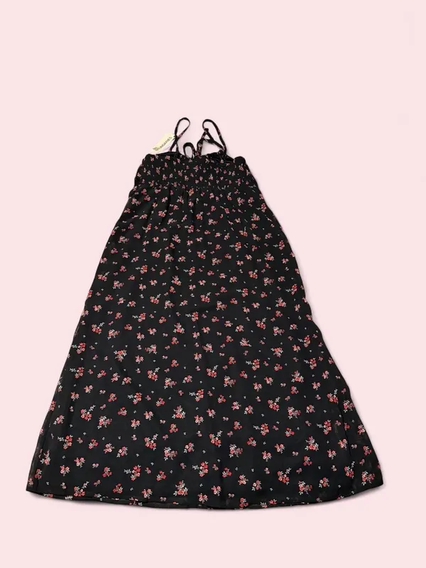 No Boundaries Black Dress with Pink Floral Print - Image 2