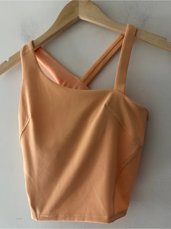 Lululemon Everlux‎ Asymmetrical Tennis Tank Top Summer Glow Square Dot - Image 2