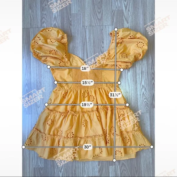 ZARA Orange Eyelet Puff-Sleeve Mini Dress - Image 5