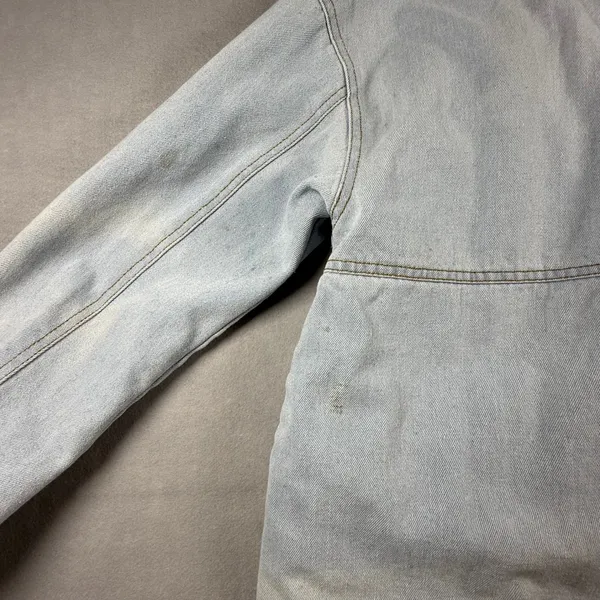 Ashley Vintage Charm Light Wash Denim Faux Shearling Lined Jacket JKJR1144 Small - Image 12