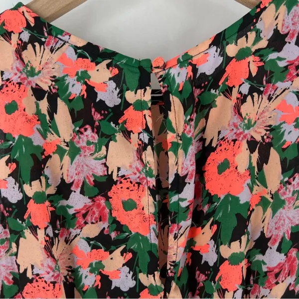 J. Crew Mercantile Neon Floral Print Ruched Waist Sleeveless Flounce Dress‎ - Image 12