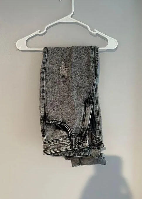 Black Ripped Mom High Rise Jeans - Image 3