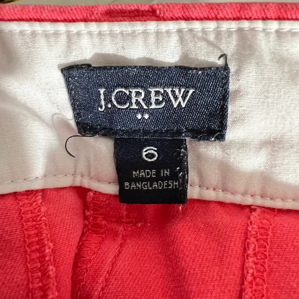 1035 | J.Crew Coral Pink Cotton Chino Summer Casual‎ Shorts Women 6 - Image 3