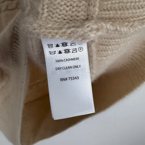 Rachel Zoe Cashmere Split Neck Sweater Cable Knit Old Money Luxury Capsule Large - Image 6