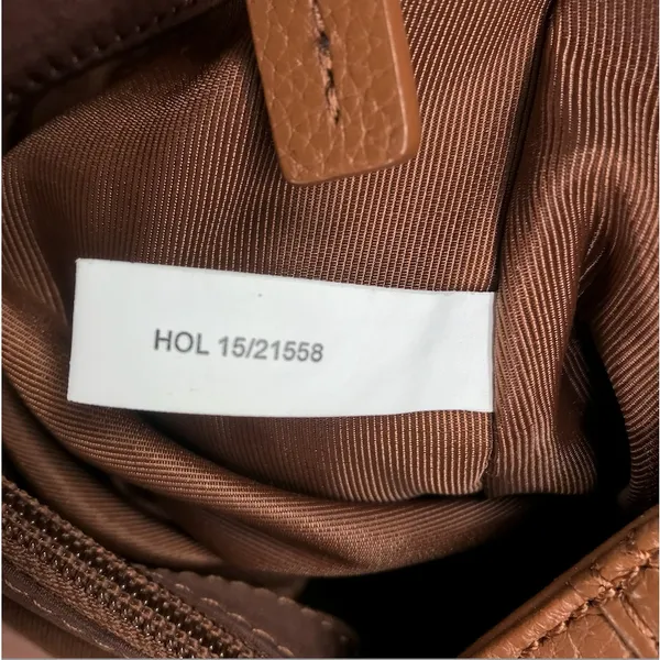 KOOBA Handcrafted Pebbled Leather Saddle Slouchy Shoulder Tote Bag Brown Timeles - Image 10
