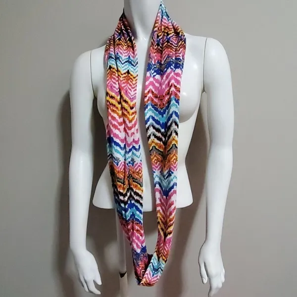 Multicolored Chevron Infinity Scarf - Image 2