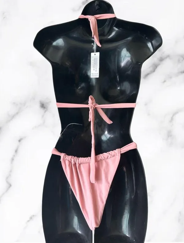 Pink two piece swimsuit - Image 4