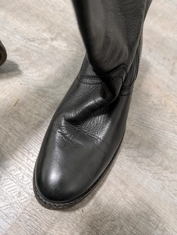 Frye Black Leather Boots Size 6 - Image 4