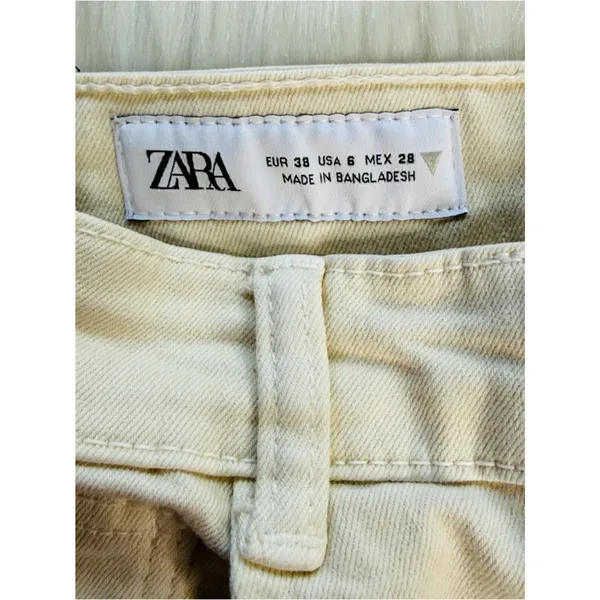 Zara Ecru High Waisted Skinny Jeans - Image 4