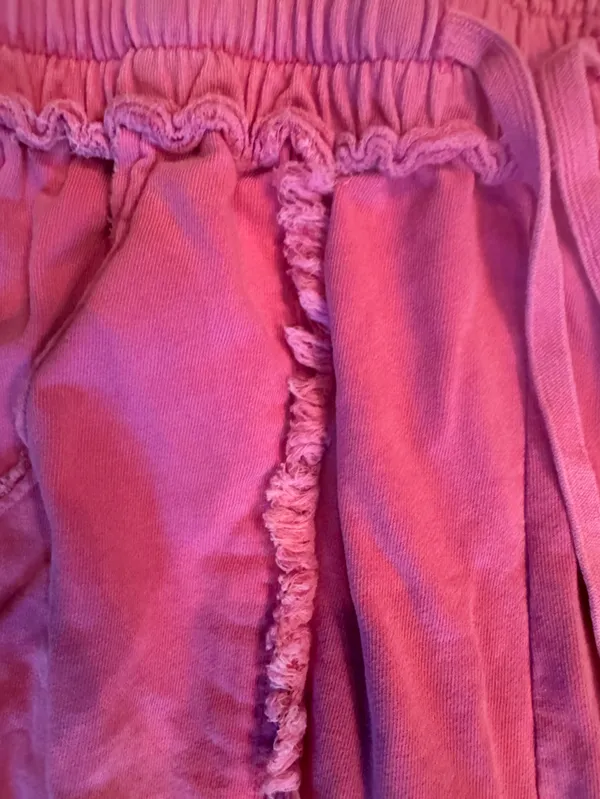 Easel Pink Mineral Wash Wild Sky Patch Wide-Leg Pants - Size Small - Image 5