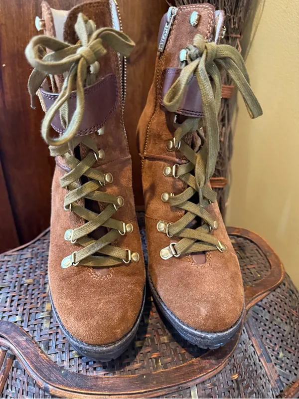Michael Kors Chestnut Suede Lace-Up Ankle Boots - Image 2