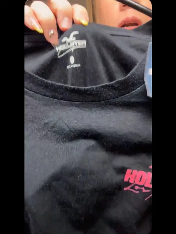 Hollister Black Long Sleeve Tee with Pink & Blue Dip-Dye - Image 9