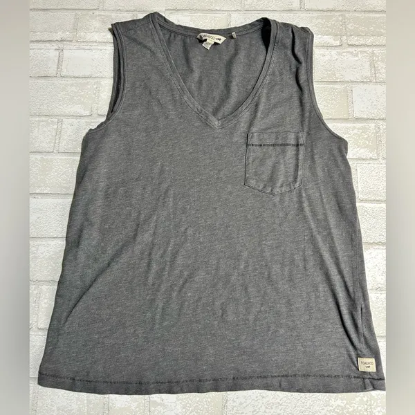 Toad&Co Woman’s Charcoal Sleeveless Casual Layer Top Size Medium Gray - Image 2