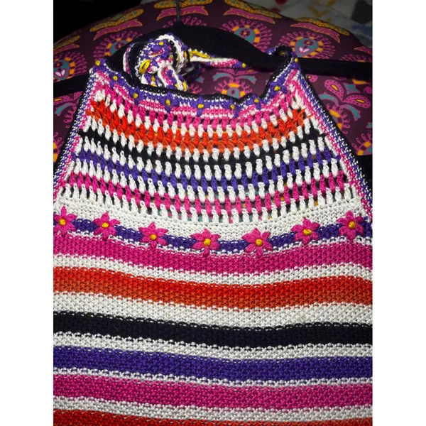 Just Cavalli Y2K Crochet Halter Top‎ Festival Knit Boho Coachella Size S/M - Image 10