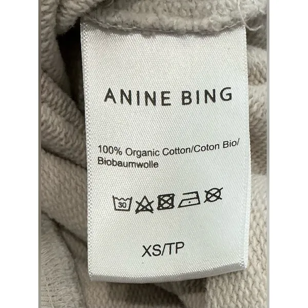 ANINE BING Muse Tiger Crewneck Oversized Sweatshirt - Stone Tan Size XS - Image 5