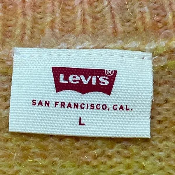 Levi's Cloud Orange Yellow Gradient Crewneck Oversized Sweatshirt Sweater Top L - Image 4