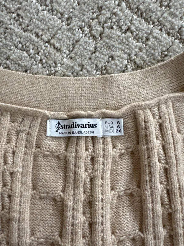 Stradivarius Tan Button Up Sweater Vest - Image 3