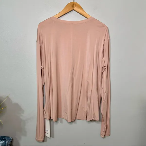 Lululemon Modal Relaxed Fit Long Sleeve Shirt Misty Shell Size 12 NWT - Image 6