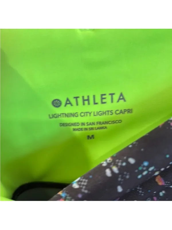 Athleta Black Multicolor Speckled Capri Leggings - Image 2