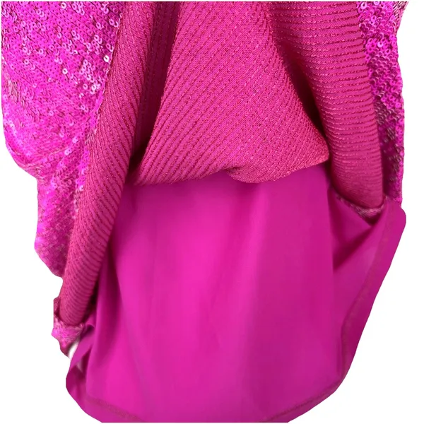 Generation Love Women’s Size M Soft Cami Top Sequin Hot Pink Barbie Coquette Fairy Cowl Neck - Image 3