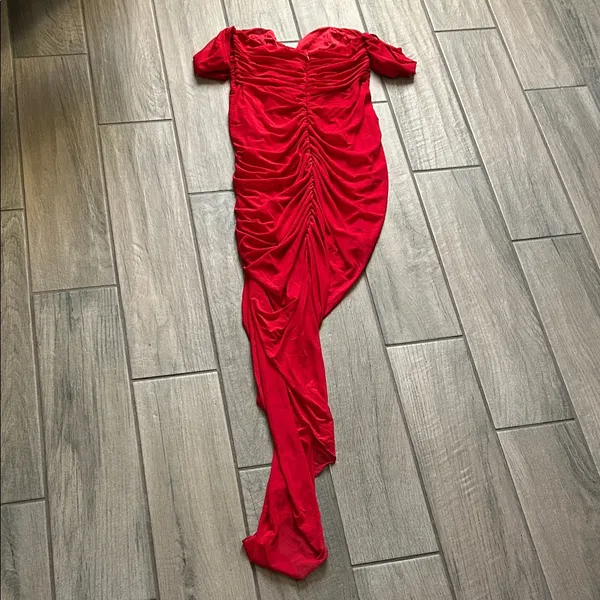 Hello Molly Red Asymmetrical One-Shoulder Ruched Dress - Image 6