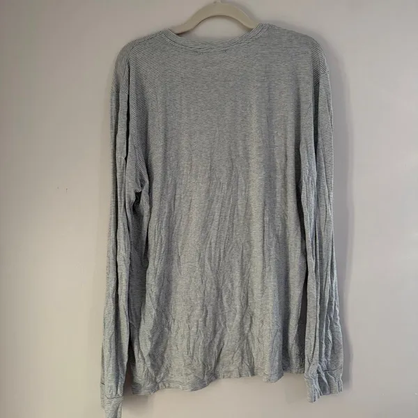 Marine Layer Supima Cotton Modal Blend Striped Henley Long Sleeve Tee‎ Size M/L - Image 8