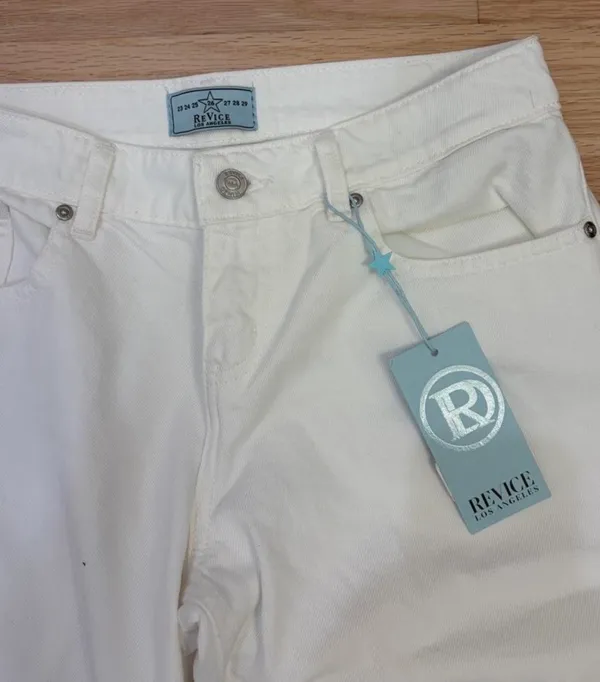 Revice Denim White Low Rise Wide Leg Jeans - Image 4