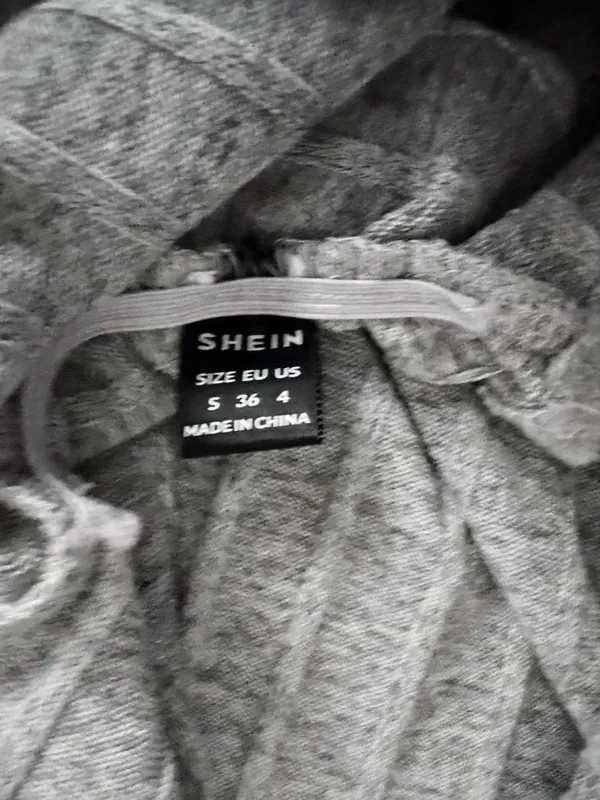 SHEIN Gray Ribbed Knit Lounge Sleep Set Crop Top + Pants Size S - Image 7