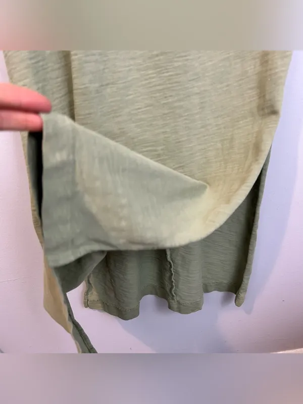 Nation LTD Lavi Tie Front Sage Green Cotton Maxi T-Shirt Dress Size XS - Image 10