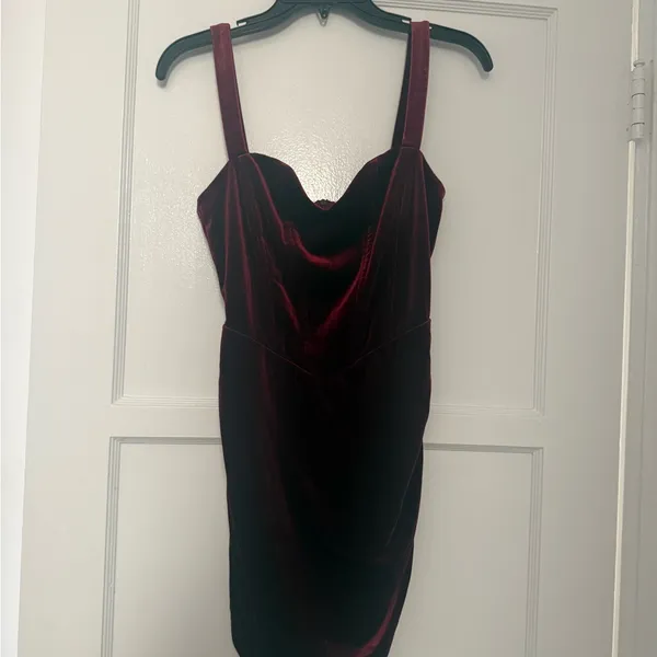 Valentine Cider Deep Red Velvet Woman’s Dress - Image 10