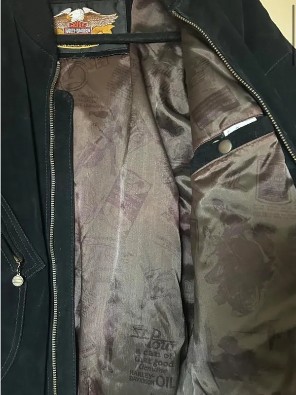 Black suede vintage Harley Davidson jacket  - Image 3