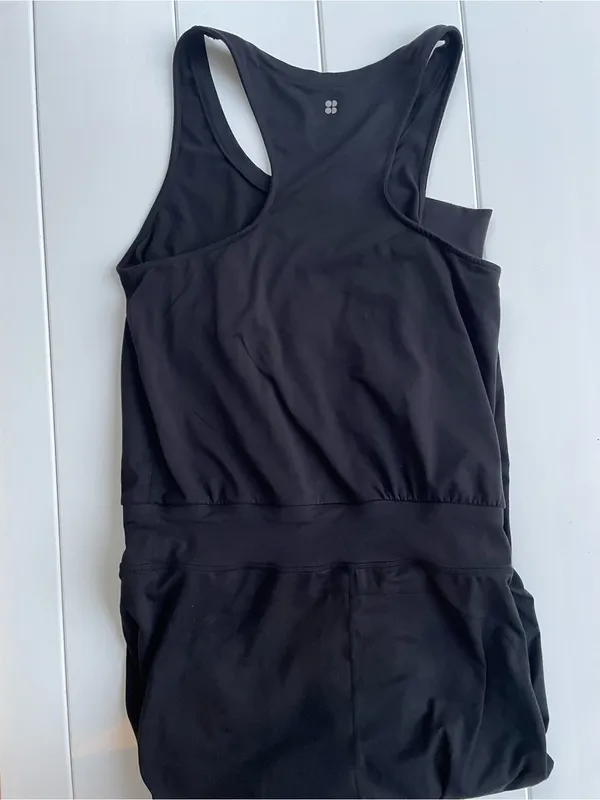 Sweaty Betty Jumpsuit Black Yoga One Piece, Size M, EUC - Image 6