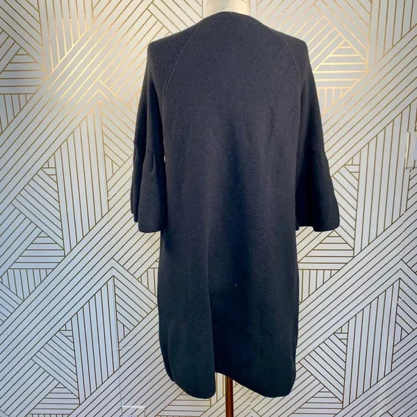 Anthropologie Moth Chester Sweater Tunic Dress Bell Sleeve Black Size‎ Small - Image 8