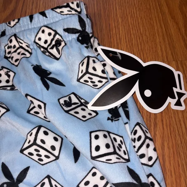 NWT-PLAYBOY Light Blue Dice Pattern Pajama Pants - Image 4