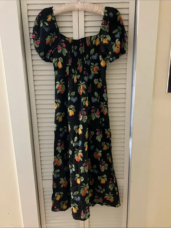 Princess Highway Black French Fruit Midi Dress Size Small NWT - Image 7