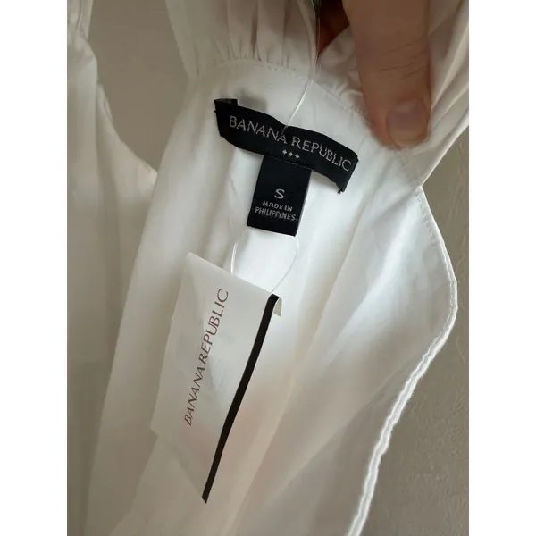 Banana Republic Cotton Sleeveless Tiered Size Small White Dress NWT - Image 3