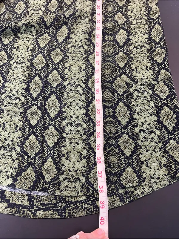 Anthropologie Rachel Tunic Dress Green Snake Print Size Small - Image 10